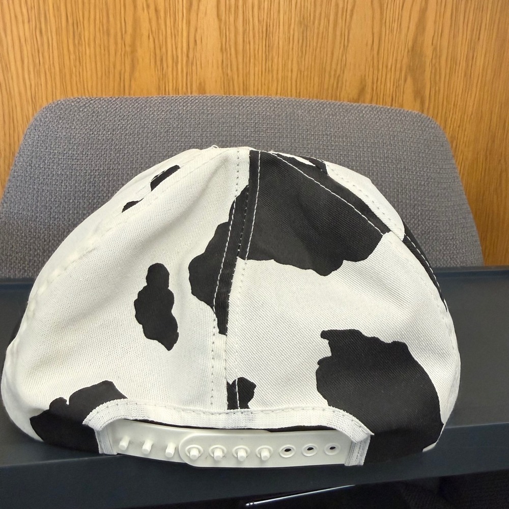 Vintage AT&T Cow Print Snapback Hat Made in USA Call Before You Dig Trucker Cap - Picture 3 of 7